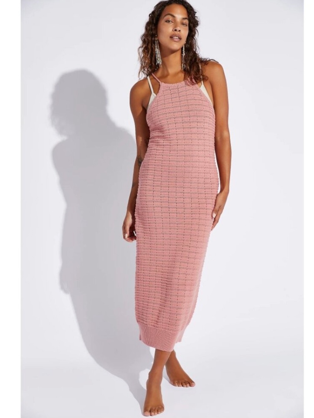 Free People Beach | Mallorca Fauxchet Midi Coverup Halter Summer Dress